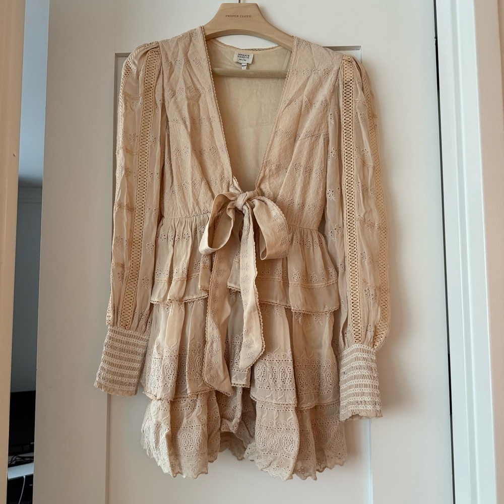 Hemant & Nandita Veda Quilted Nude Dress - Picture 2 of 3
